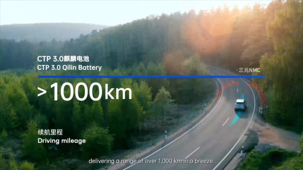 Promesse d'une autonomie de 1000 km // Source : capture d'écran CATL