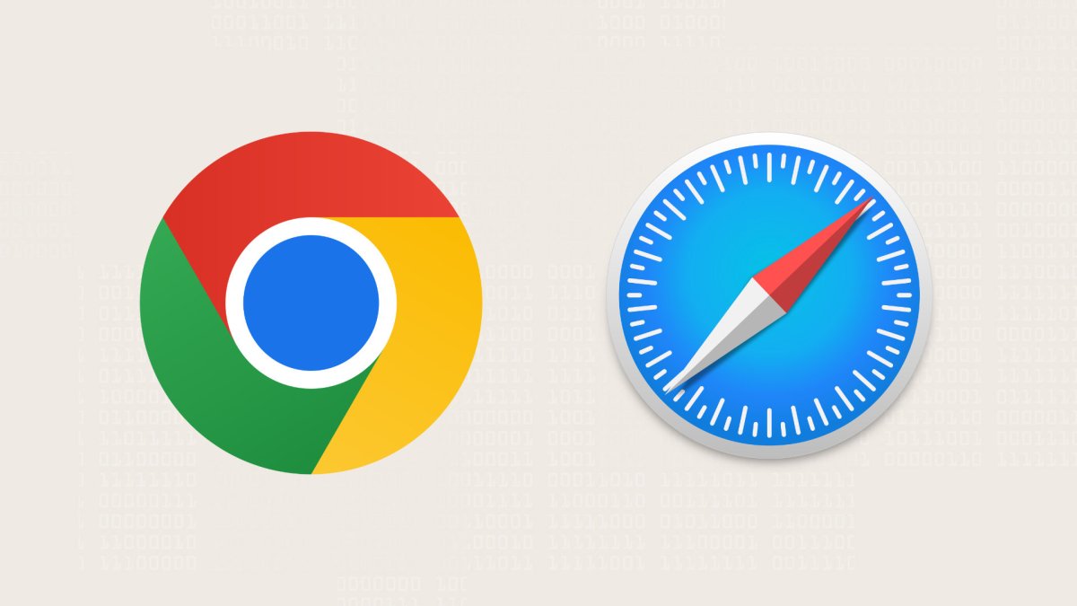 Chrome et Safari. // Source : Wikimedia/CC/Chrome ; Wikimedia/CC/Apple Inc ; fond Numerama