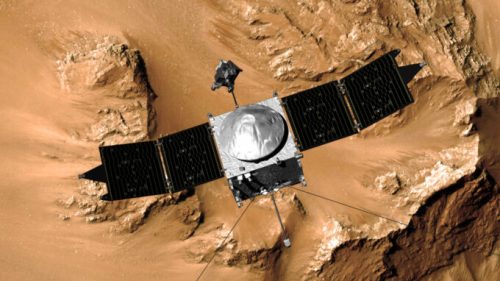 MAVEN, vue d'artiste. // Source : NASA