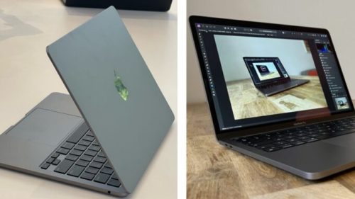 Le MacBook Air à gauche, le MacBook Pro à droite. // Source : Numerama