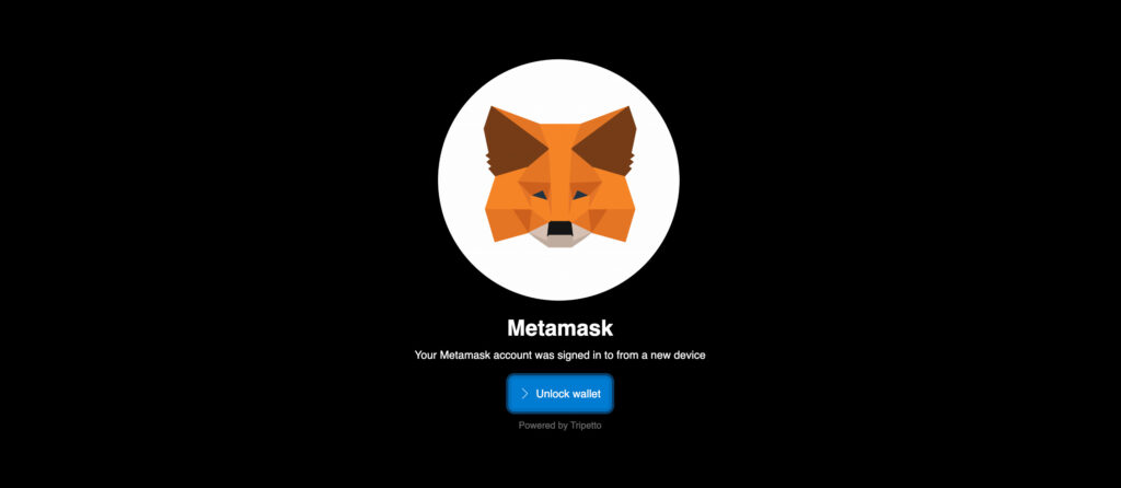 Le phishing nous amène vers une page utilisant le logo de Metamask // Source : Capture d'écran Numerama