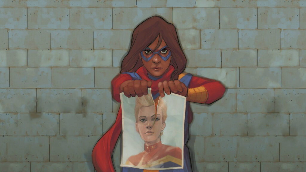 Dans Civil War II, la rupture est consommée entre Ms. Marvel et Captain Marvel. // Source : Marvel