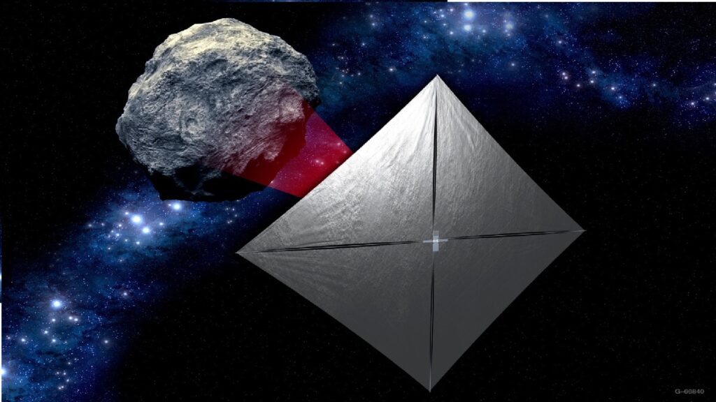 Vue d'artiste du Near Earth Asteroid Scout