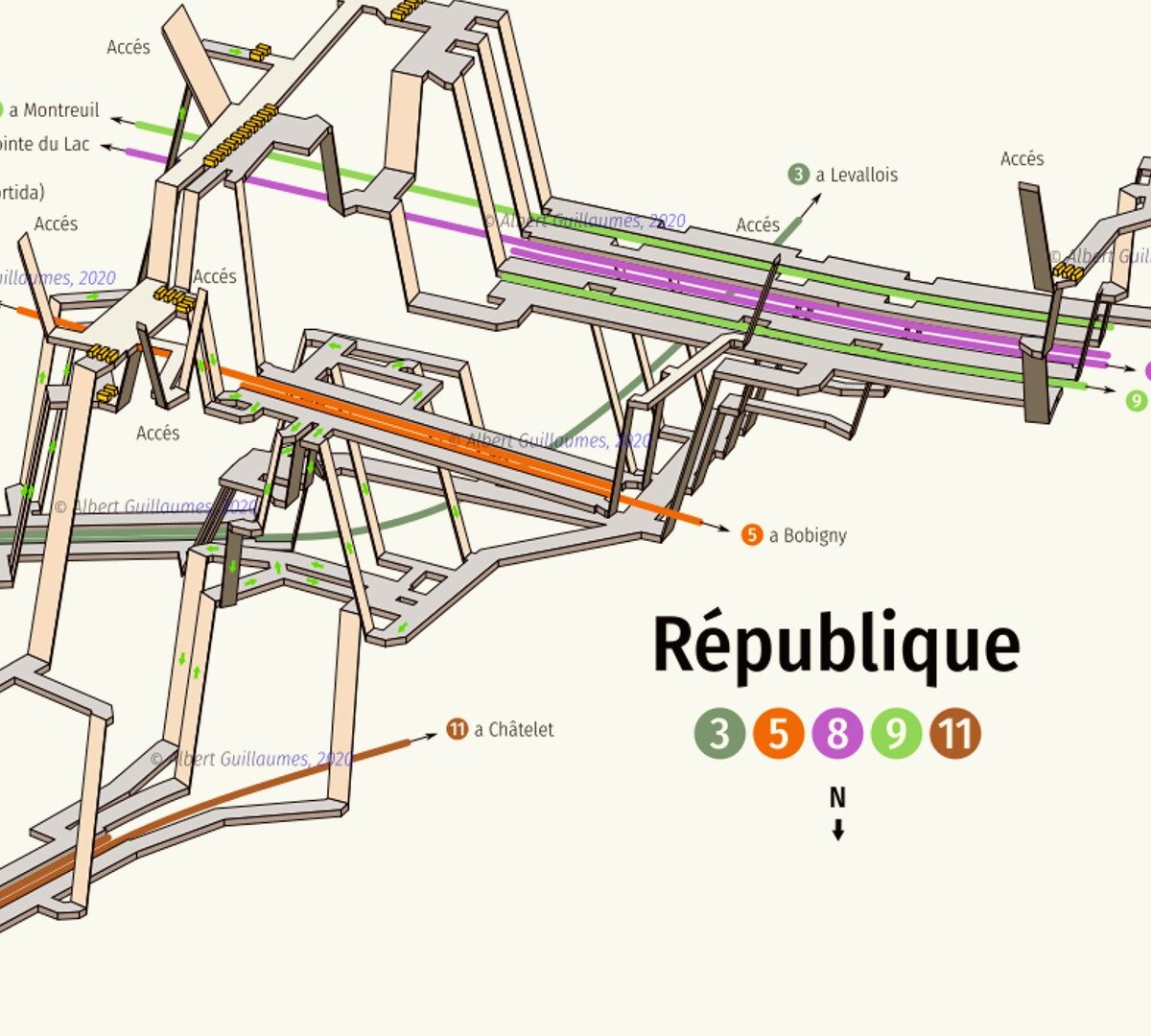 Station République en 3D  // Source : Albert Guillaumes