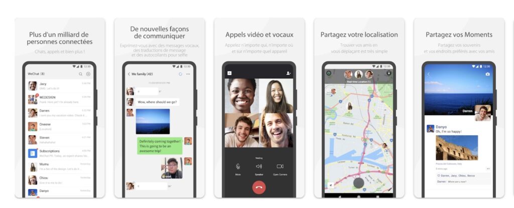 En Europe, WeChat se présente comme une application de messagerie. Mais c'est un peu plus que ça. // Source : Play Store En Europe, WeChat se présente comme une application de messagerie. Mais c'est un peu plus que ça. // Source : Play Store