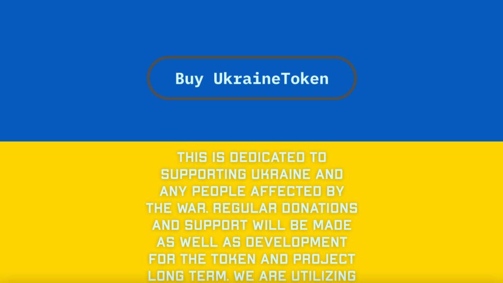 Les faux projets cryptos et appels aux dons concernant l'Ukraine sont les arnaques les plus récurrentes depuis le début de l'année 2022 // Source : Capture d'écran Numerama