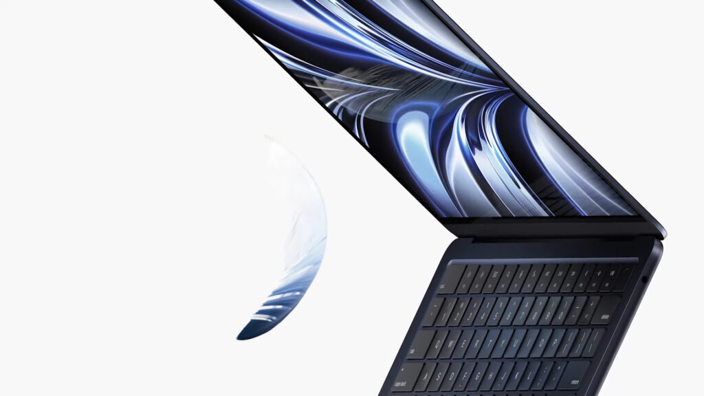 Le nouveau MacBook Air avec un processeur M2 // Source : Capture d'écran Numerama