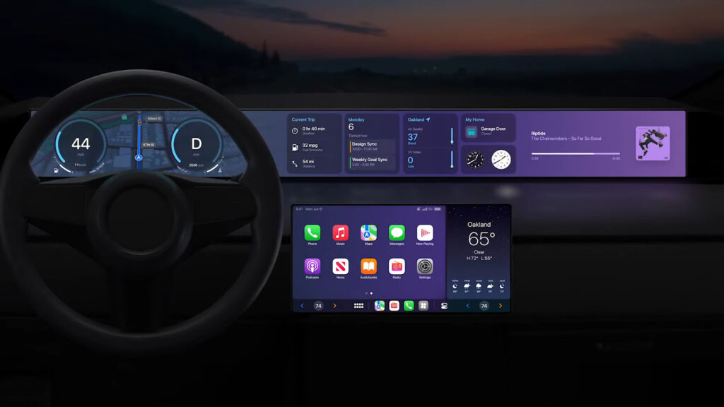 Le nouveau CarPlay a été présenté à la WWDC d'Apple // Source : Capture d'écran Numerama