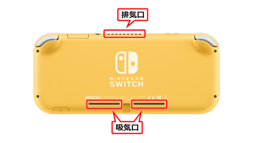 Sorties d'air de la Switch Lite // Source : Nintendo