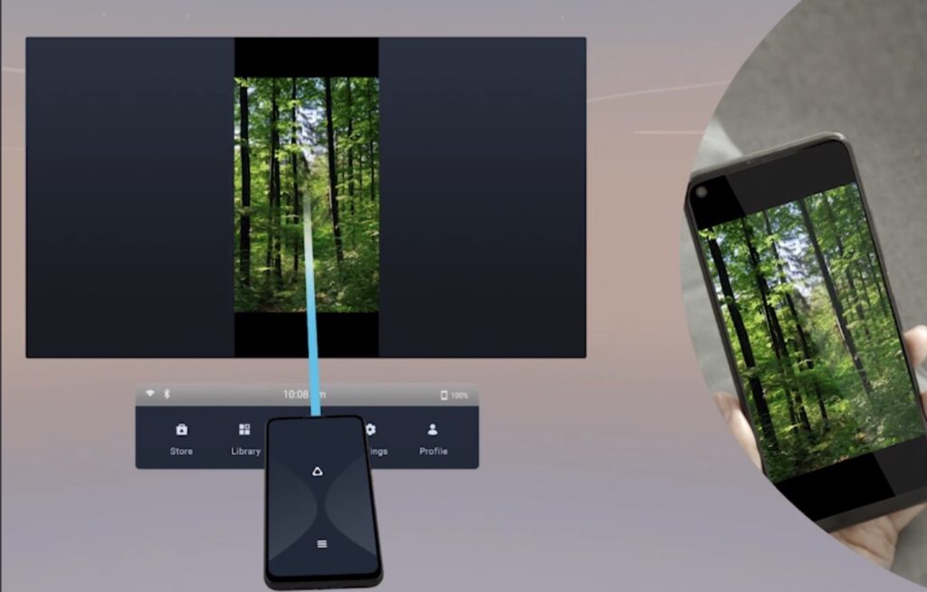 This is, in a way, what HTC Vive Flow's mirror mode looks like.  We would have taken a screenshot, but HTC blocks them in this mode… // Source: HTC