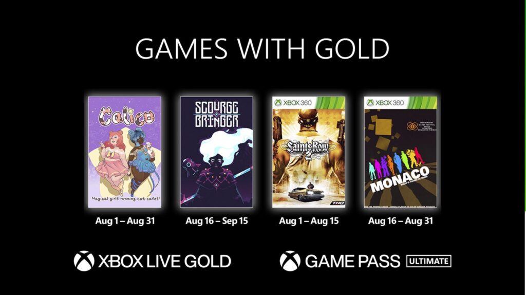 Les jeux offerts en août sur Xbox