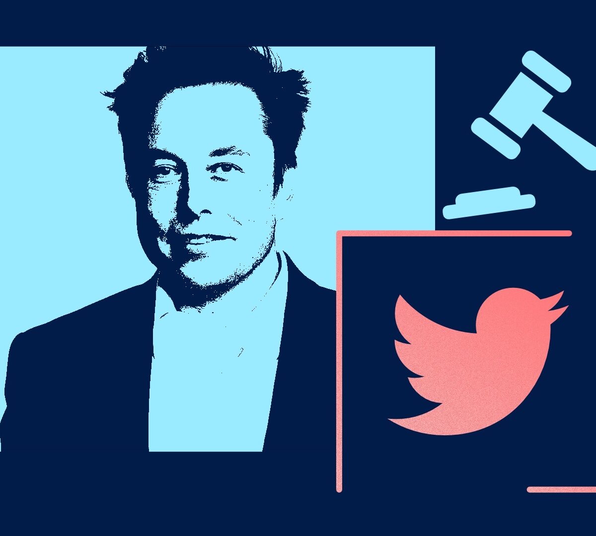 Pour l'instant, le procès Twitter v. Musk est toujours prévu du 17 au 21 octobre. // Source : Montage Numerama