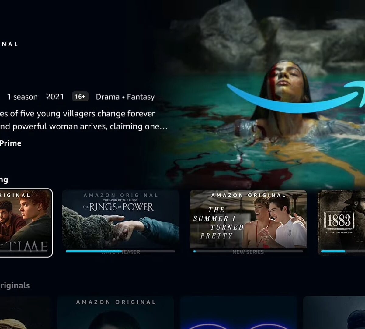 Le nouveau design d'Amazon Prime Video. // Source : Amazon