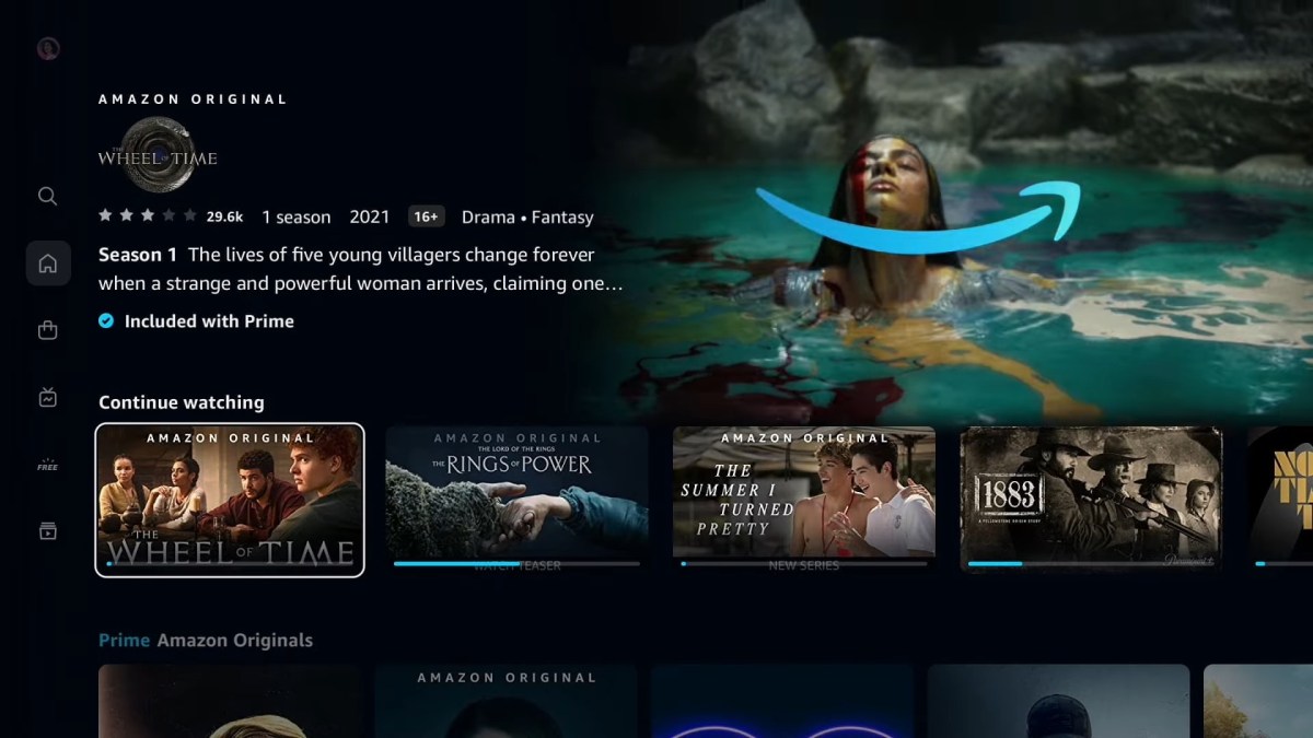 Le nouveau design d'Amazon Prime Video. // Source : Amazon