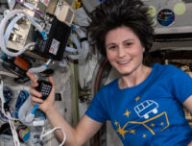 Samantha Cristoforetti dans l'ISS. // Source : Flickr/CC/Nasa Johnson (photo recadrée)
