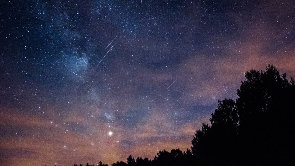 Août est un mois idéal pour l'observation des étoiles filantes. // Source : Unsplash/Michał Mancewicz (photo recadrée)