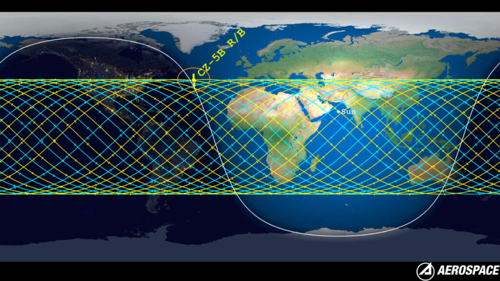 Les prédictions du retour de la fusée chinoise sur Terre. // Source : The Aerospace Corporation