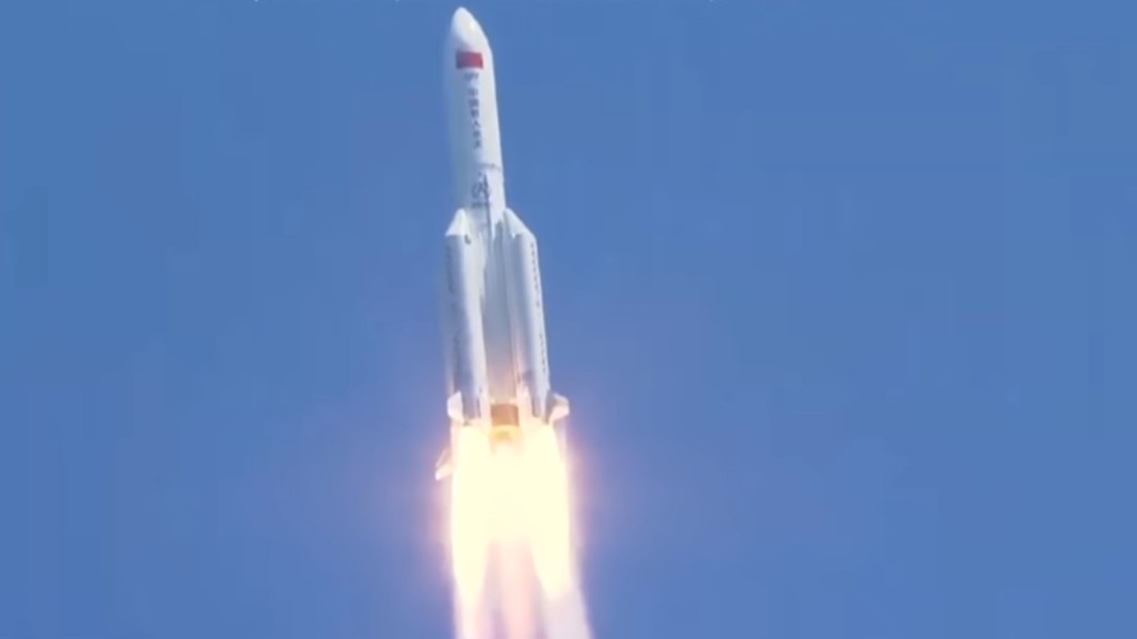 Lancement de la fusée. // Source : Capture d'écran YouTube SciNews