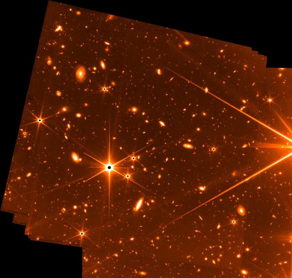 Teaser de l'image du champ profond de l'Univers par James Webb. // Source : Nasa