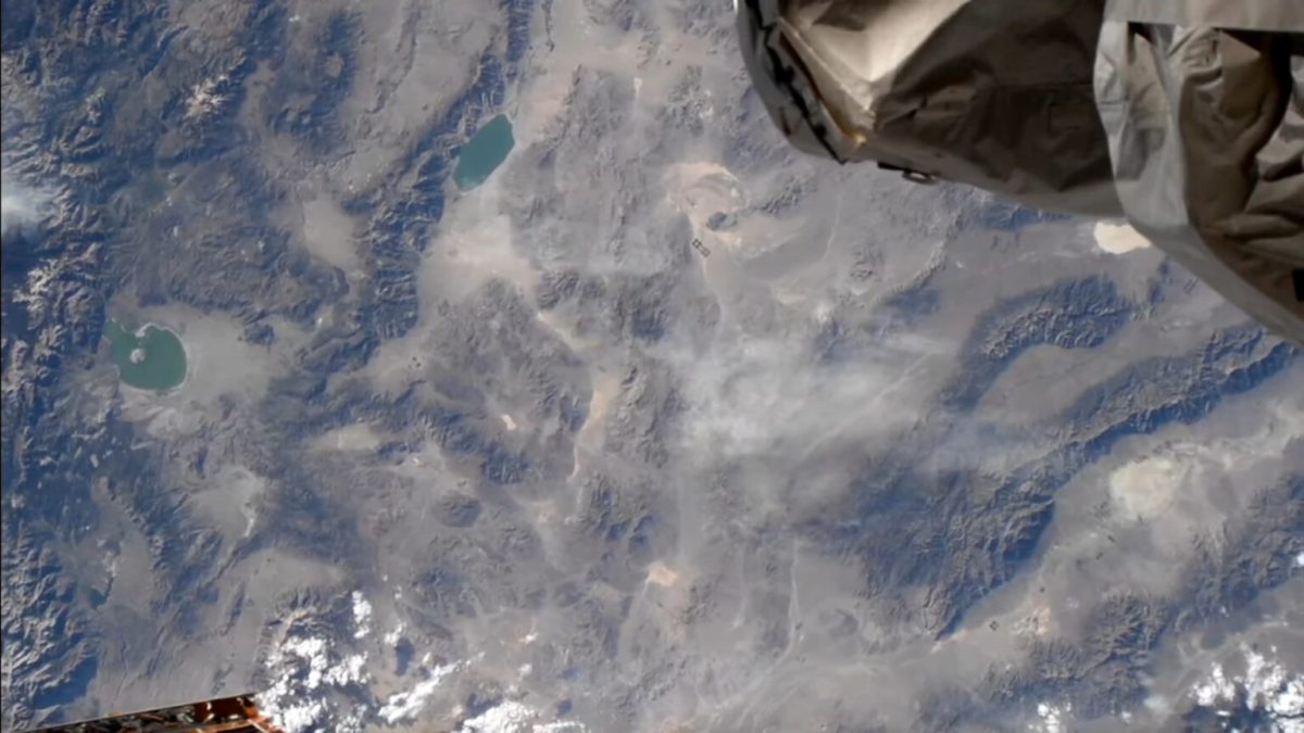 L'incendie vu depuis l'ISS. // Source : Capture d'écran YouTube ISS Above