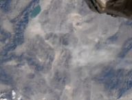 L'incendie vu depuis l'ISS. // Source : Capture d'écran YouTube ISS Above