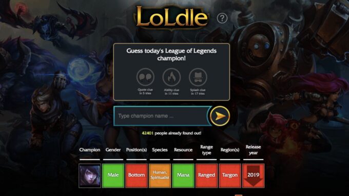2025 - This League of Legends Wordle tests your MOBA knowledge