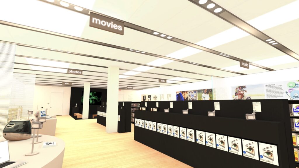 Dans les premiers Apple Store, tout était rangé par catégories. // Source : Capture Numerama