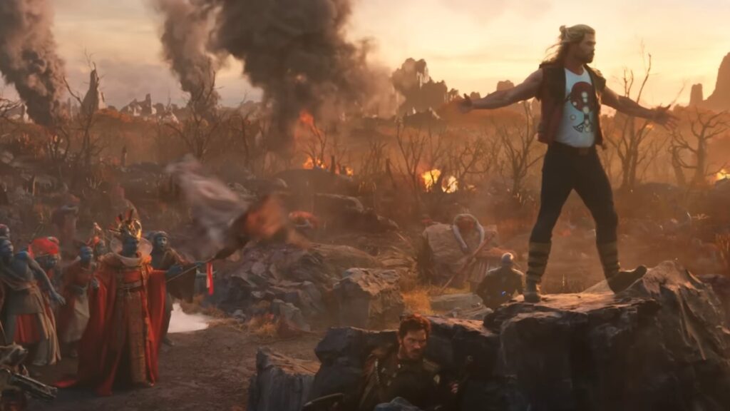 La scène où Thor donne des coups de marteau sur « Welcome to the Jungle » // Source : Marvel