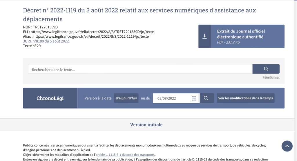 Capture d'écran du décret publié sur le site du Journal Officiel. // Source : Légifrance