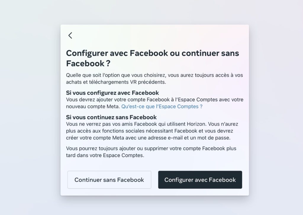 La déconnexion de Facebook est facultative // Source : Capture Numerama