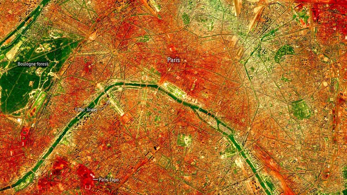 Paris sous la canicule // Source : ESA