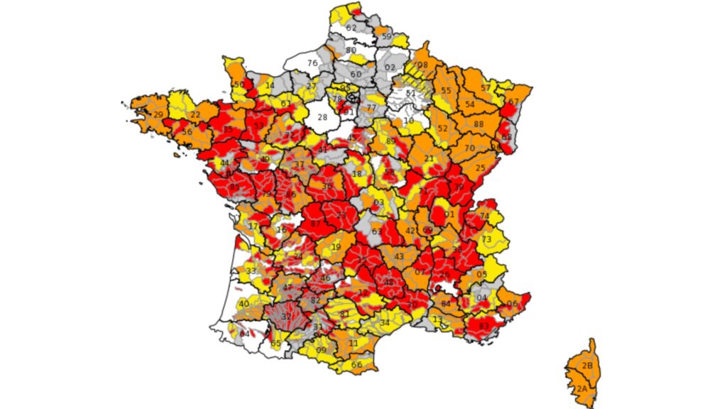 Carte au 8 août 2022. // Source : Propluvia