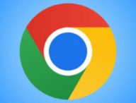 Logo de Chrome. // Source : Wikimedia/CC/Google ; fond Nino Barbey pour Numerama