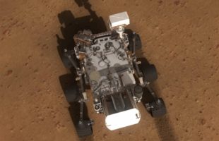Curiosity sur Mars, vue d'artiste. // Source : Capture d'écran YouTube Nasa JPL