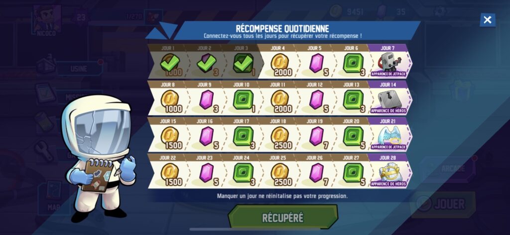 Jetpack Joyride 2 veut vous faire revenir tous les jours. // Source : Capture Numerama