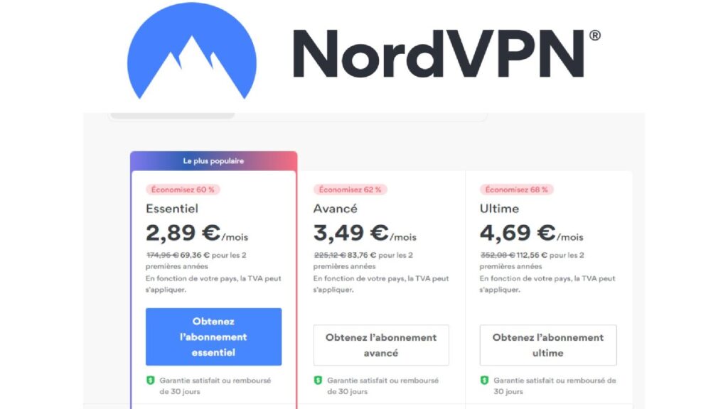 Les offres NordVPN disponibles // Source : NordVPN