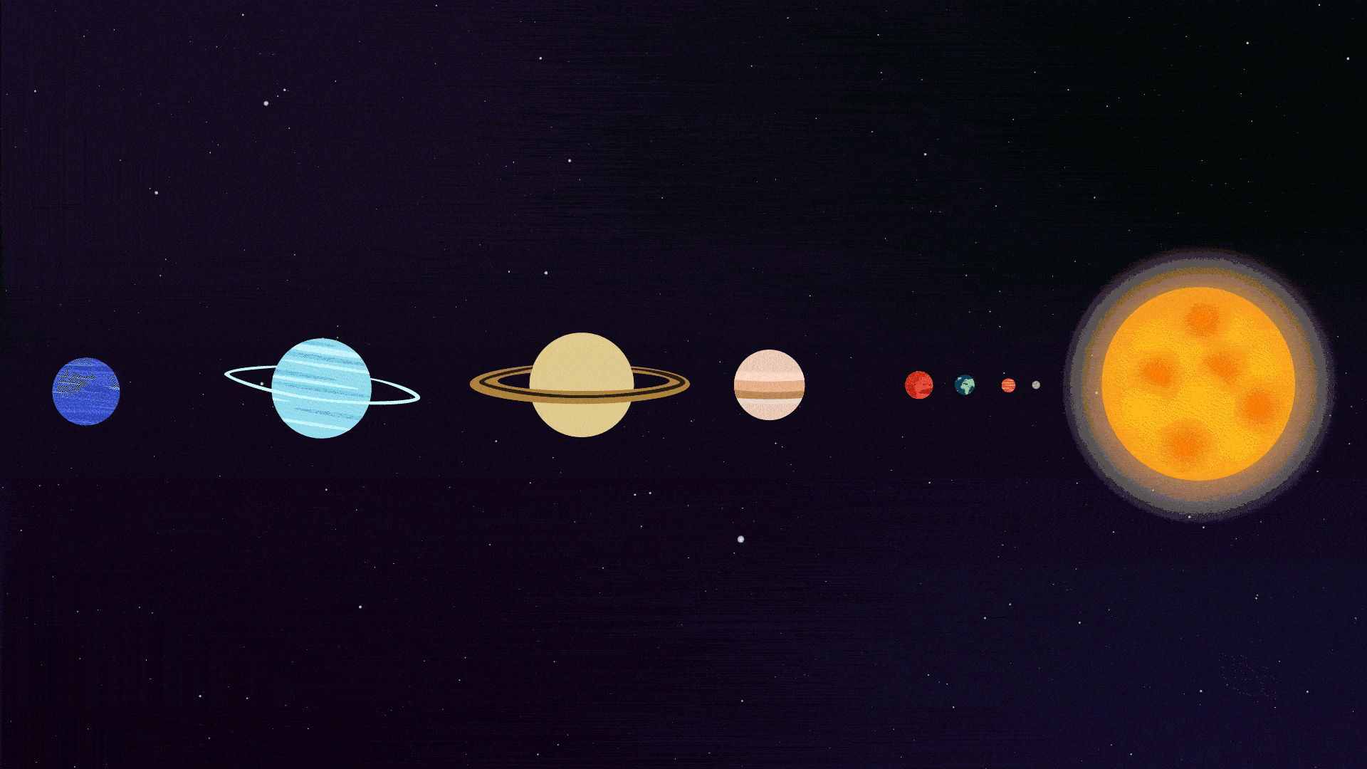 La planète Saturne dans le système solaire // Source : Nino Barbey pour Numerama