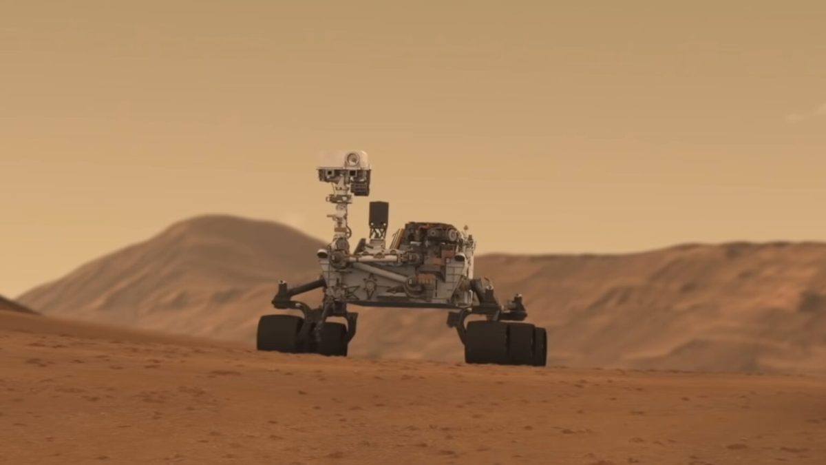 Curiosity (extrait d'une animation). // Source : Capture d'écran YouTube Nasa JPL