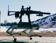 Un robot Unitree transformé en arme de guerre. // Source :  Alexander Atamanov / YouTube