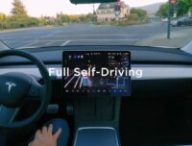 Conduite autonome FSD Tesla // Source : Capture vidéo live Tesla