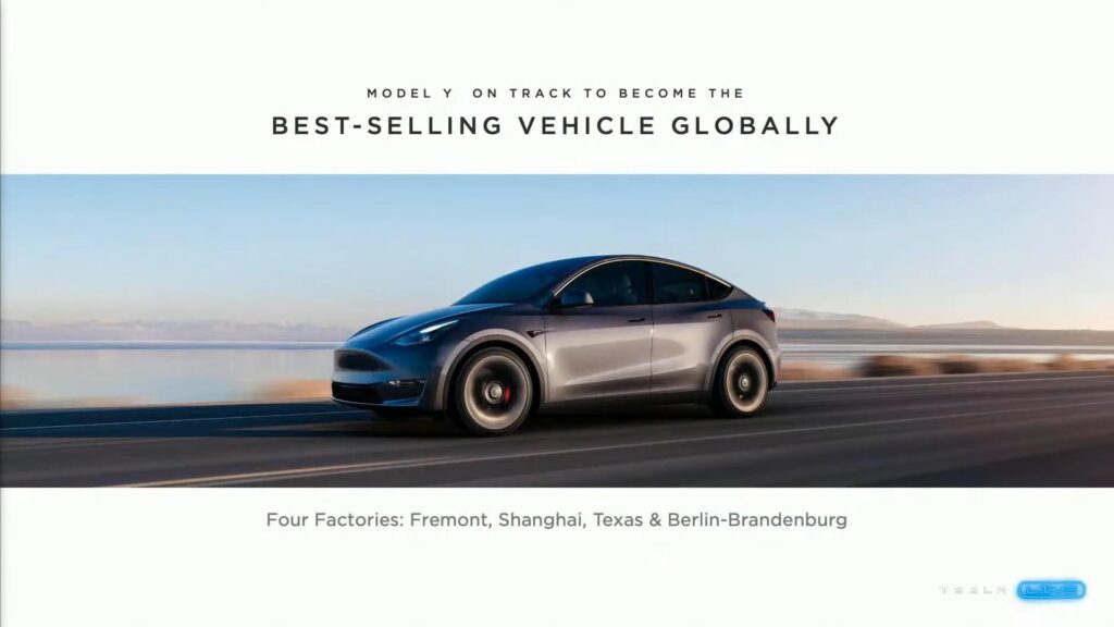 Model Y prochain best-seller // Source : Capture live Tesla 