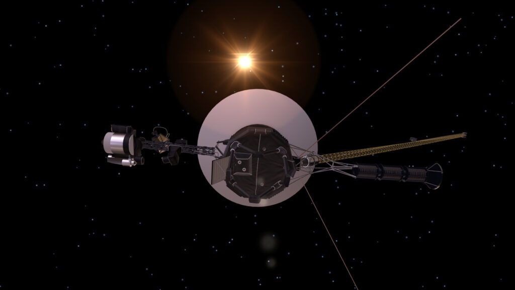 Une sonde Voyager dans l'espace, illustration. // Source : Capture d'écran JPL