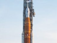 La fusée SLS. // Source : Flickr/CC/NASA/Joel Kowsky (photo recadrée)