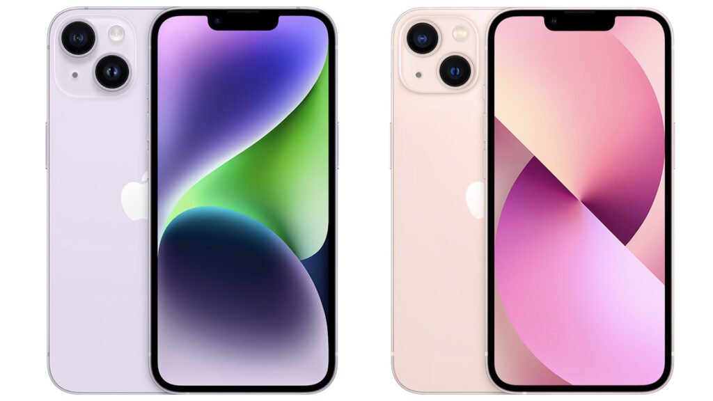 iPhone 14 (à gauche) et iPhone 13 (à droite) // Source : Apple
