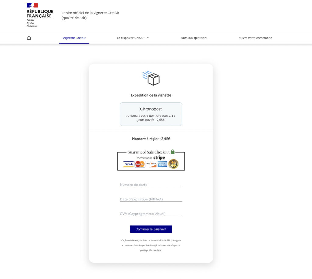 Le faux site finit par demander les données bancaires après un formulaire où l'internaute donne des informations personnelles. // Source : Numerama