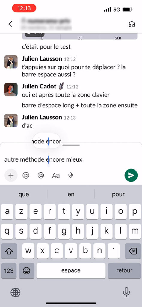 démo iOS clavier