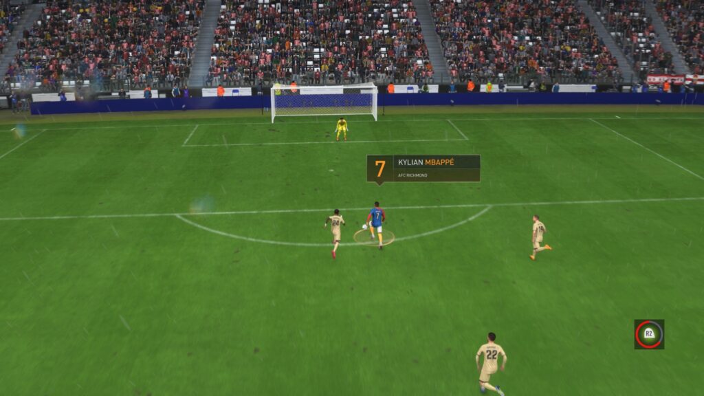 Le nouveau replay 3D de FIFA 23 apparaît seulement lors de certains buts, il ajoute des informations visuelles. // Source : Numerama