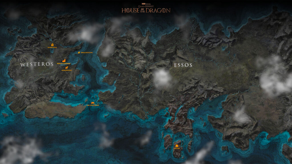 Game of thrones House of the Dragon carte monde