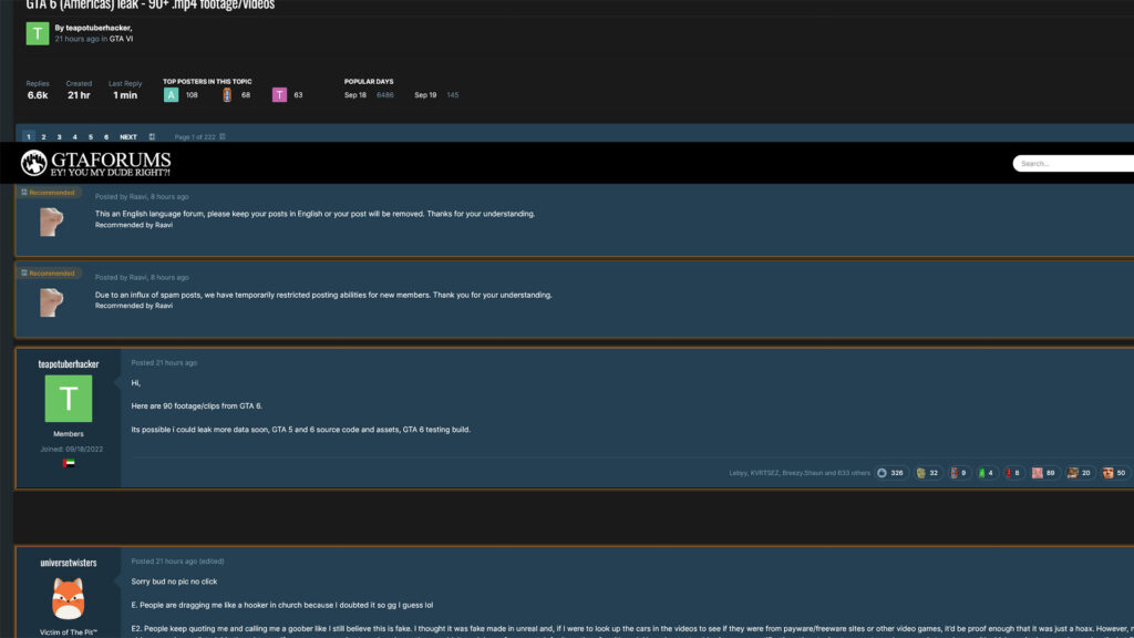 GTA 6 forum leak
