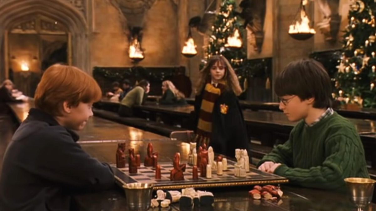 Jeu d'échecs dans Harry Potter. // Source : Capture d'écran YouTube Potterveille